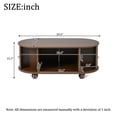 thumbnail image 4 of Noble House Oval Coffee Table with 2 Sliding Doors,Wood, 4 of 8