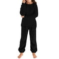 thumbnail image 2 of ATOGUTA Girls Sweat Suit Sets Fleece Pullover Sweatshirt and Sweatpant Kids Sweatsuit Cute Fuzzy Sweaters Set Size 5T-16, Black, 2 of 6