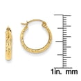 thumbnail image 2 of Primal Gold 14 Karat Yellow Gold Diamond-cut 2.8x15mm Lightweight Hoop Earrings, 2 of 4
