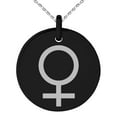 thumbnail image 1 of Stainless Steel Solar System Planetary Venus Engraved Small Medallion Circle Charm Pendant Necklace, 1 of 1