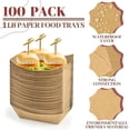 thumbnail image 2 of Greenpod 1lb Paper Food Trays, 100 Pack Heavy Duty Kraft Food Boats Holders Disposable Serving Basket Trays for Nachos, Fries, BBQ, Festivals, Party, 2 of 7