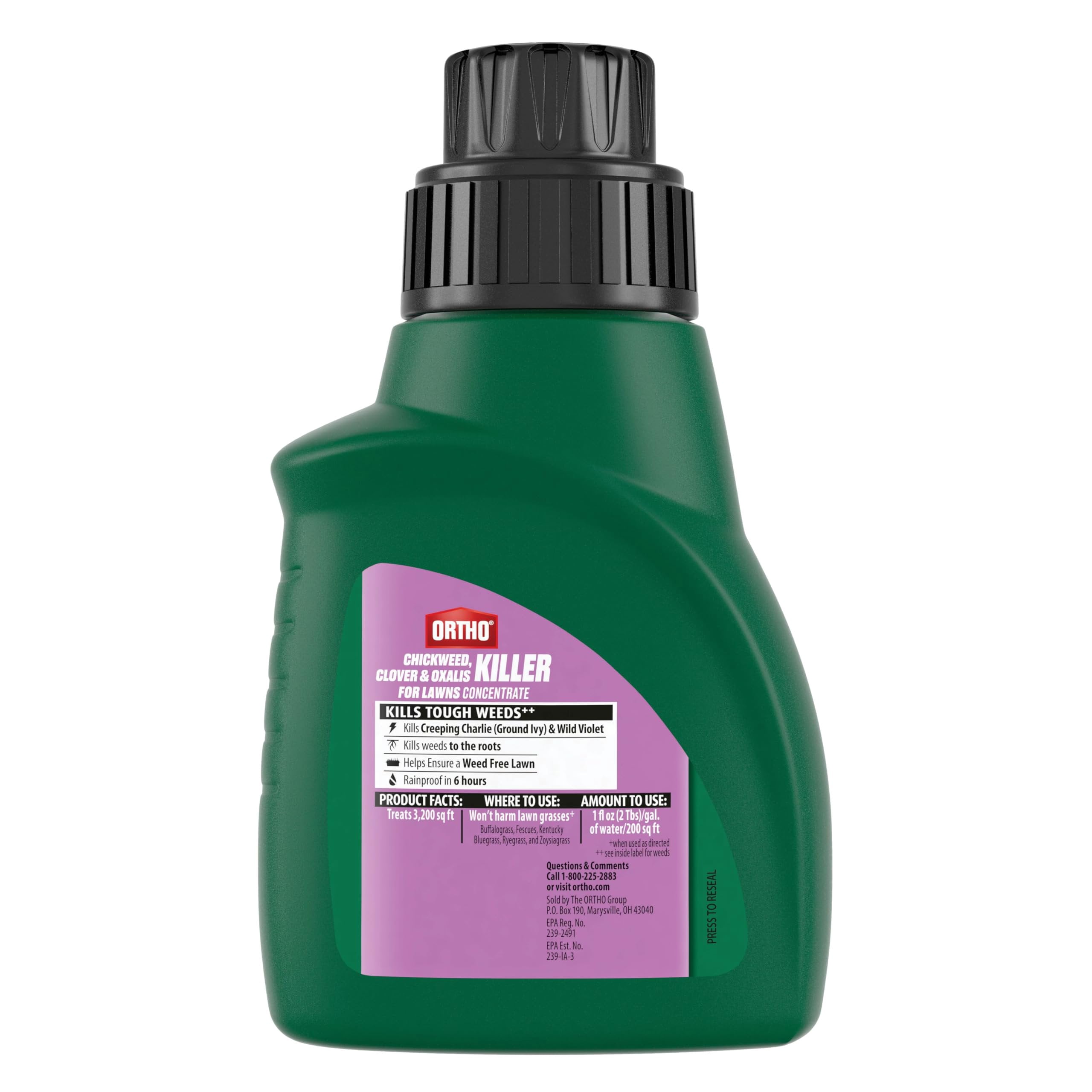 Ortho Chickweed, Clover and Oxalis Killer for Lawns Concentrate, Kills Weeds to The Roots, Also Kills Creeping Charlie and Wild Violet, 16 oz.