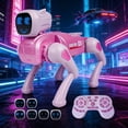 thumbnail image 6 of 2.4G Intelligent Robot Dog Toy, Voice Dialogue Smart Mechanical Dog with APP Control, Programming, Cute Expression Lights, Educational Pet Robot for Kids (Grey/Pink), 6 of 8