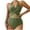 Green, variant on Youyipin One Piece Swimsuit Women Tummy Control V Neck Cutout High Waisted Bathing Suit Sexy Halter Swimwear Swim Suits For Women 2025
