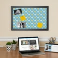thumbnail image 3 of PinPix 20x17 Custom Cork Bulletin Board Blue - White Dots Poster Board Has a Fabric Style Canvas Finish, Framed in Blue - White Dots, by ArtToFrames (PinPix-345), 3 of 6