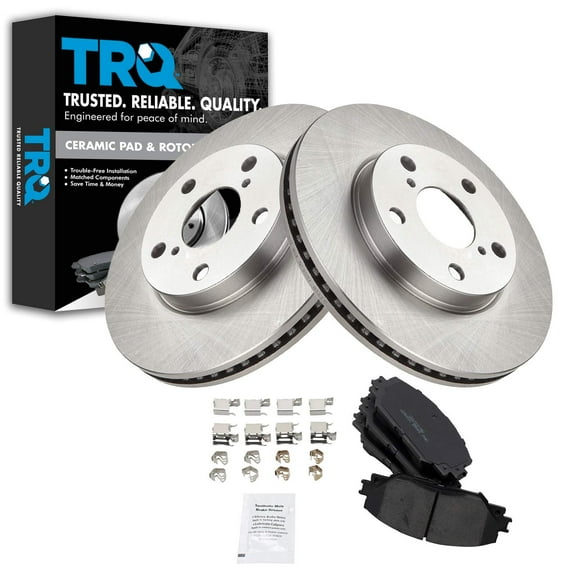 TRQ Front Brake Pad & Rotor Kit Brake Pads Brake Rotor Ceramic Fits Select 2010-2012 Lexus HS250h 2008-2015 Scion xB 2012-2017 Toyota Prius V 2006-2018 RAV4