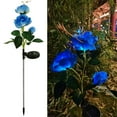 thumbnail image 3 of Paquete de 4 luces solares con luces de flores rosas, decoración paisajística para jardín, patio y terraza, 3 of 5