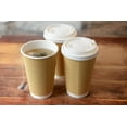 thumbnail image 3 of [100 Pack] 16oz Disposable RippIe Paper Hot Coffee Cups with White Dome Lids - Double Walled Insulated Disposable Hot Tea Cups - Bio Degradable, Eco Friendly, Beverage, To Go, Large Coffee Cups, 3 of 3