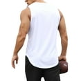 thumbnail image 3 of Diconna Men Sports Tank Top Summer Breathable Sleeveless Round Neck Solid Color Tops Running Fitness Tops White M, 3 of 3
