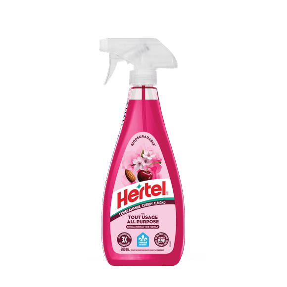 Nettoyant Hertel Désinfectant tout usage, Cerise Amande, 700ml