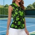 thumbnail image 5 of Uorisanigo St. Patrick's Leaf Womens Golf Shir Fashion Sleeveless Athletic Polo Workout Tops for Women Versatile Quarter Zip Pullover Comfortable Workout Tank Tops Size 2XL, 5 of 7