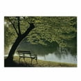 thumbnail image 1 of Tree Cutting Board, Bench Under Timber Tree by Riverside Epic Countryside Rural Relaxing Resting Space Scenery, Decorative Tempered Glass Cutting and Serving Board, Small Size, Green, by Ambesonne, 1 of 1