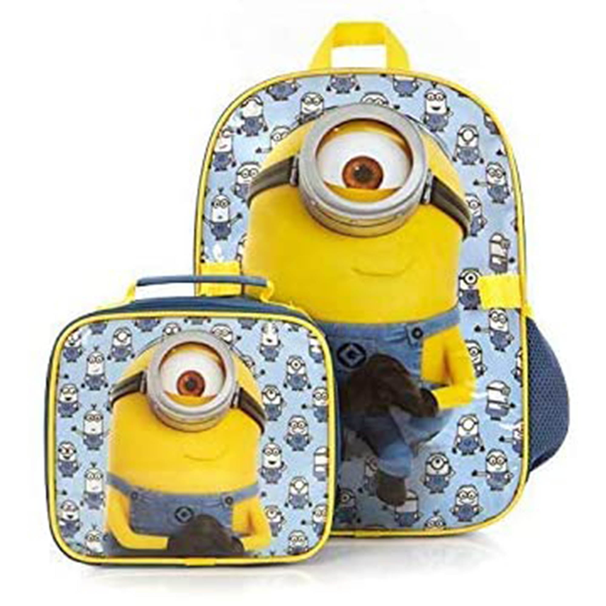 Minions Econo Backpack with Lunch Bag Kit for Kid's- 15 inch