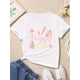 thumbnail image 1 of Happy Easter And Anime Bunny Ears And Eggs Graphic Print For Girls, Comfy And Fit T-shirt Top Pullover For Spring And Summer For Outdoor Activities, 1 of 6