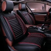 Maidao Custom Fit for Jeep for Renegade 2014-Present 5 Seats Car Seat Cover Faux Leather Full Set,Compatible Airbag Fit For Split Back Seat Cushion Black and Red