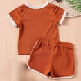 thumbnail image 5 of Ahuyic Summer Toddler Kids Casual Fashion Outfits, Boys And Girls Clothing Sets,Summer Boys And Girls Casual Solid Color Outfits Short Sleeve Round-Neck Blouses Shorts Sets, 5 of 5