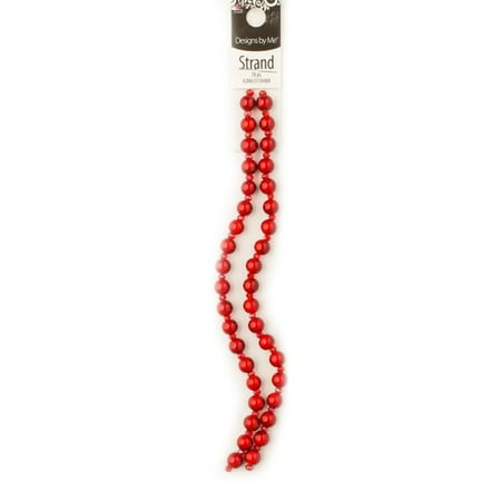 Drops Vintage Glass Bead Strand - 8mm Red Glass Round Miracle Bead Strand, 78 Pieces