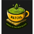 thumbnail image 2 of Matcha Teacup Green Is The New Black Men's Black Sleep Shorts-Medium, 2 of 4