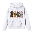 thumbnail image 1 of Sweat à Capuche de Noël pour Petites Filles, Imprimé Chien, Mode Décontractée, Col Rond, Manches Longues, Sweat à Capuche pour Garçons et Filles, Sweat à Capuche pour Adolescentes, Roses, Chandails en Molleton Juniors et Ho Blanc 4-5 Ans, 1 of 3