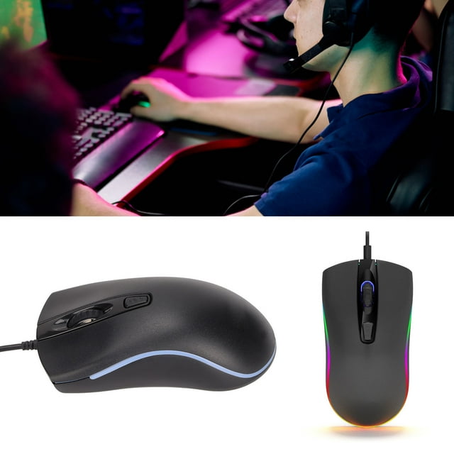 Souris de Jeu, Souris Mécanique Filaire RGB Réglable en Forme de DPI pour Dortoir pour Bureau