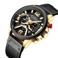 thumbnail image 4 of Curren / Karien new 8329 men's watch business belt watch calendar men's watch six-pin quartz watch gold gram black, 4 of 5