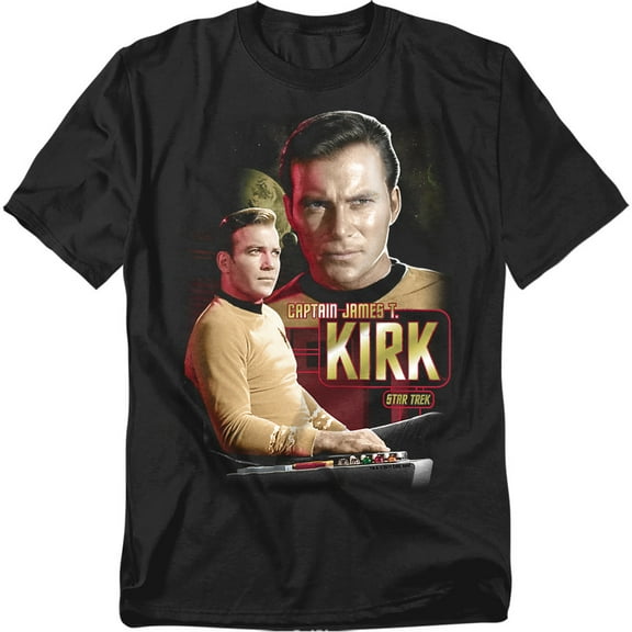 Star Trek Men's Captain Kirk T-shirt Small Black