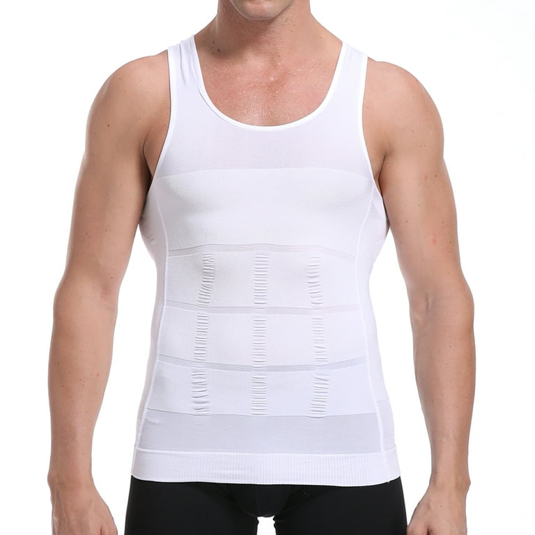 Men Compression Corset Body Shaper Tank Top Three-breasted Vest Shapewear  Slimming Undershirt
