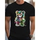 thumbnail image 1 of Estampado "GRAFFITI BEAR", camiseta gráfica para hombre, camisetas casuales y cómodas para el verano, ropa para hombre, camisetas informales, 1 of 4