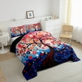 thumbnail image 3 of Homewish Boho Style Tree Bedding Comforter Set,Vintage Bohemain Twin Comforter Sets,Red Blue Bedding Set For Men Women,Luxury Bedroom Decor Reversible,2pcs, 3 of 8