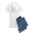 With Blue Strpe Pant, variant on - Eat Sleep Soccer Repeat Pajamas - Men's Light Loose Fit Cotton Pajama Set