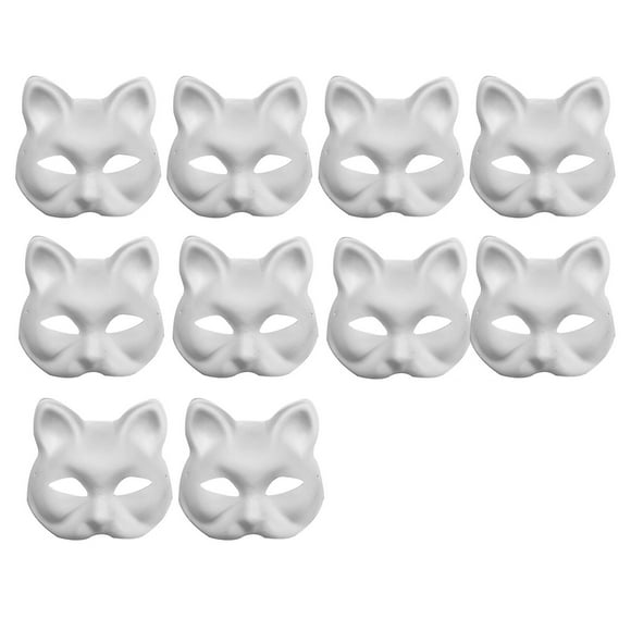Shengyu 10pieces Unique Blank Cat Mask For Arts And Crafts Projects Masquerade Masks Masks Halloween Cosplay