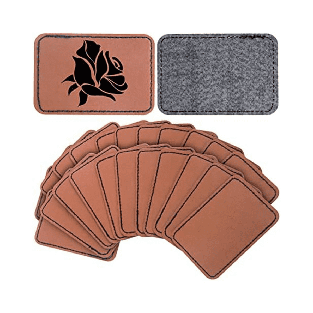 Symkmb 90Pcs Laser Engraving Blanks, Blank Leather Patch for Hat,  Wear-Resistant, Not Easy To Fade 