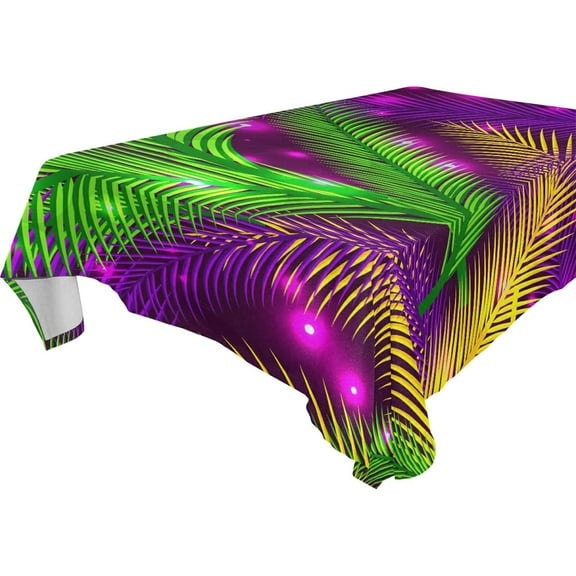 SKYSONIC Mardi Gras Tablecloth Waterproof Washable Polyester Square Table Cover Durable Tablecloth for Kitchen Dining Table Party Decor (60 X 90 Inch)