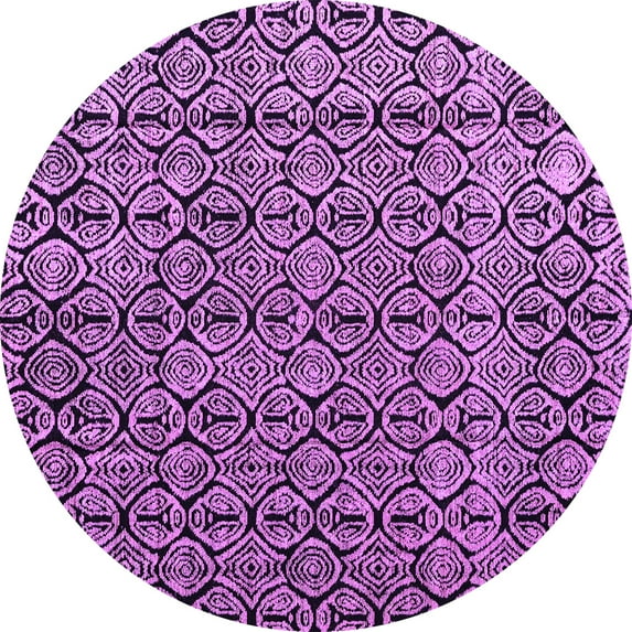 Ahgly Company Indoor Round Abstract Purple Modern Area Rugs, 5' Round