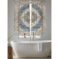thumbnail image 6 of Sheer Curtains 63 Inches Long, Boho Blue Light Filtering Window Curtains for Living Room, Retro Tribal Traditional Distressed Printed Rod Pocket Voile Sheer Curtain Drapes, 52"W x 63"L, 2 Panels, 6 of 8
