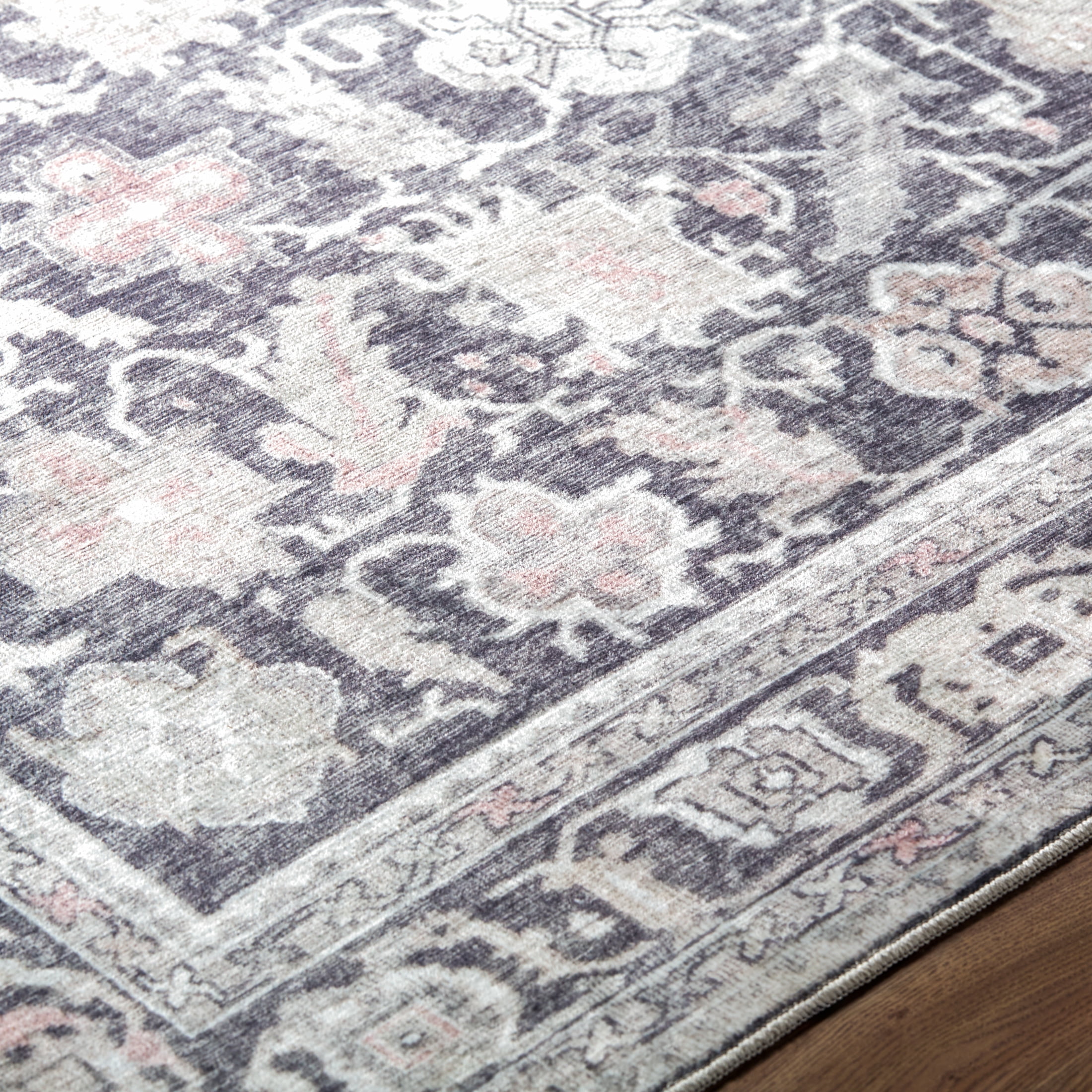 My Texas House Washable Lennon Brown 2'6" x 7' Washable Runner Rug