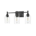 thumbnail image 2 of Millennium Lighting  Arlett 3 Light Vanity fixture in Multiple Finishes with Clear Glass Shades Matte Black Black Matte, 2 of 5