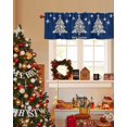 thumbnail image 3 of Star Xmas Tree Christmas Kitchen Curtain Valance, Window Curtain Valance Rod Pocket, 1 Panel Valances Window Treatment for Living Room Bedroom Bathroom Cafe Xmas Decor (54x18 Merry Christmas Blue), 3 of 6