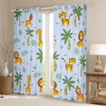 thumbnail image 2 of Homewish Cartoon Lion Giraffe Black Out Curtains,Zoo Animal Curtains Pack of 2 (42x63 Each),Blue Orange Green Bedroom Curtains For Boys Girls,Luxury Bedroom Decor, 2 of 6