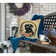 thumbnail image 4 of Black Labrador Retriever and Flowers Fabric Decorative Pillow 18 in x 18 in, 4 of 5