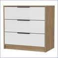 thumbnail image 3 of Dressers, Classic 3-Drawer Bedroom Dresser | 27” H x 27.5” W | Particle Board | Multicolor, 3 of 8