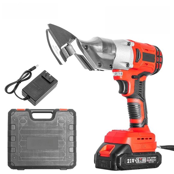 Cisailles Métalliques Électriques Sans Fil 21V avec Tête Pivotante à 360°, Moteur Sans Balais 700W, Vitesse Variable 0-1600 SPM, Lames Réversibles en Chrome Vanadium – Coupe l'Acier Inoxydable (0.1-0.8mm), Fer, Tapis,