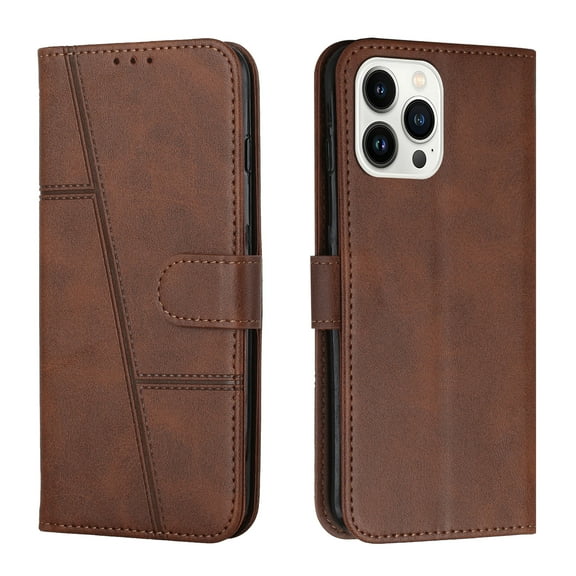 GSFY Wallet Case for iPhone 15 Plus with Card Holder and Wrist Strap, PU Leather Magnetic Flip Folio Stand Cover for iPhone 15 Plus (6.7 inch), Brown
