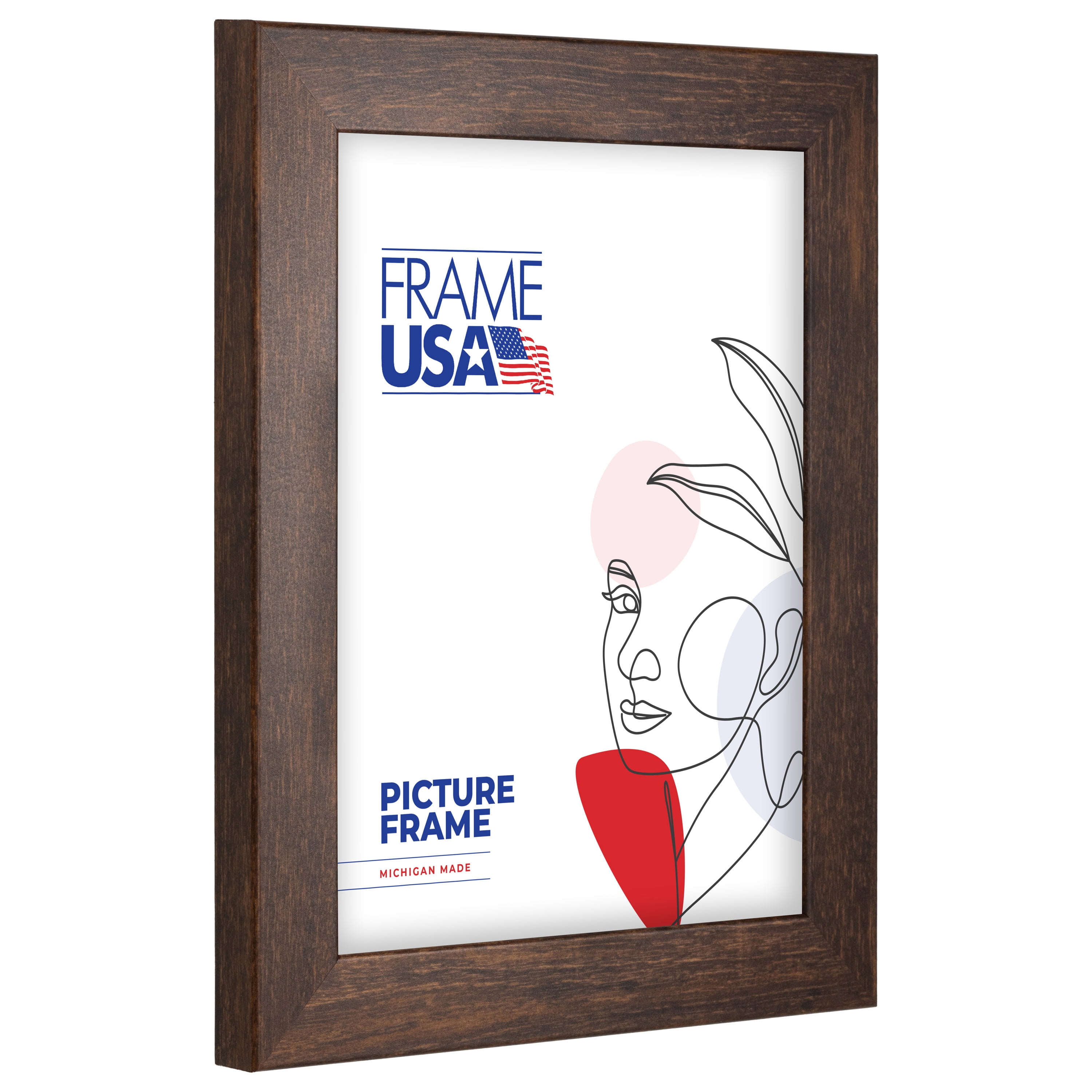 18x24 Picture Frame Brown Chalked, 26-1911, 1.25 Inch MDF, Plexiglass, Wall Display