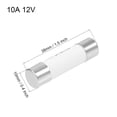 thumbnail image 2 of Fusibles de cartucho automotriz 10A DC 500V 10x38mm Reemplazo para estéreo de coche, alarma, amplificador, cerámica plateada 5 piezas, 2 of 5