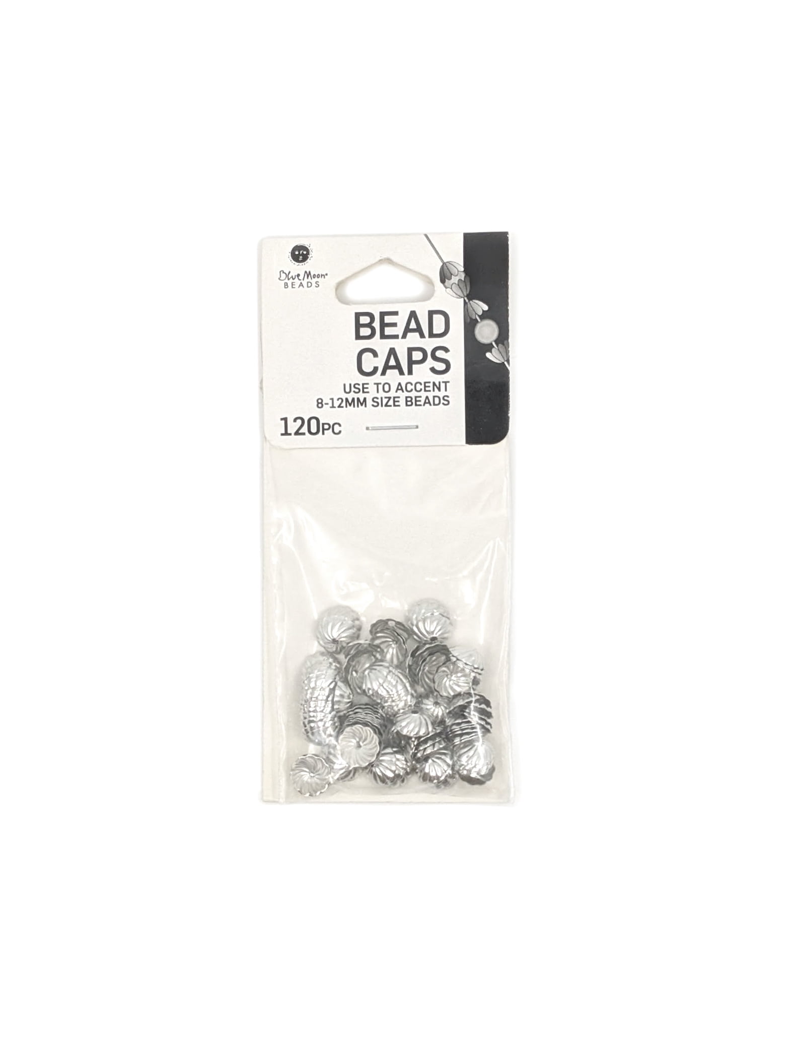 Blue Moon Beads Silver Metal Swirl Multipack Spacer Cap Beads, 120 Piece