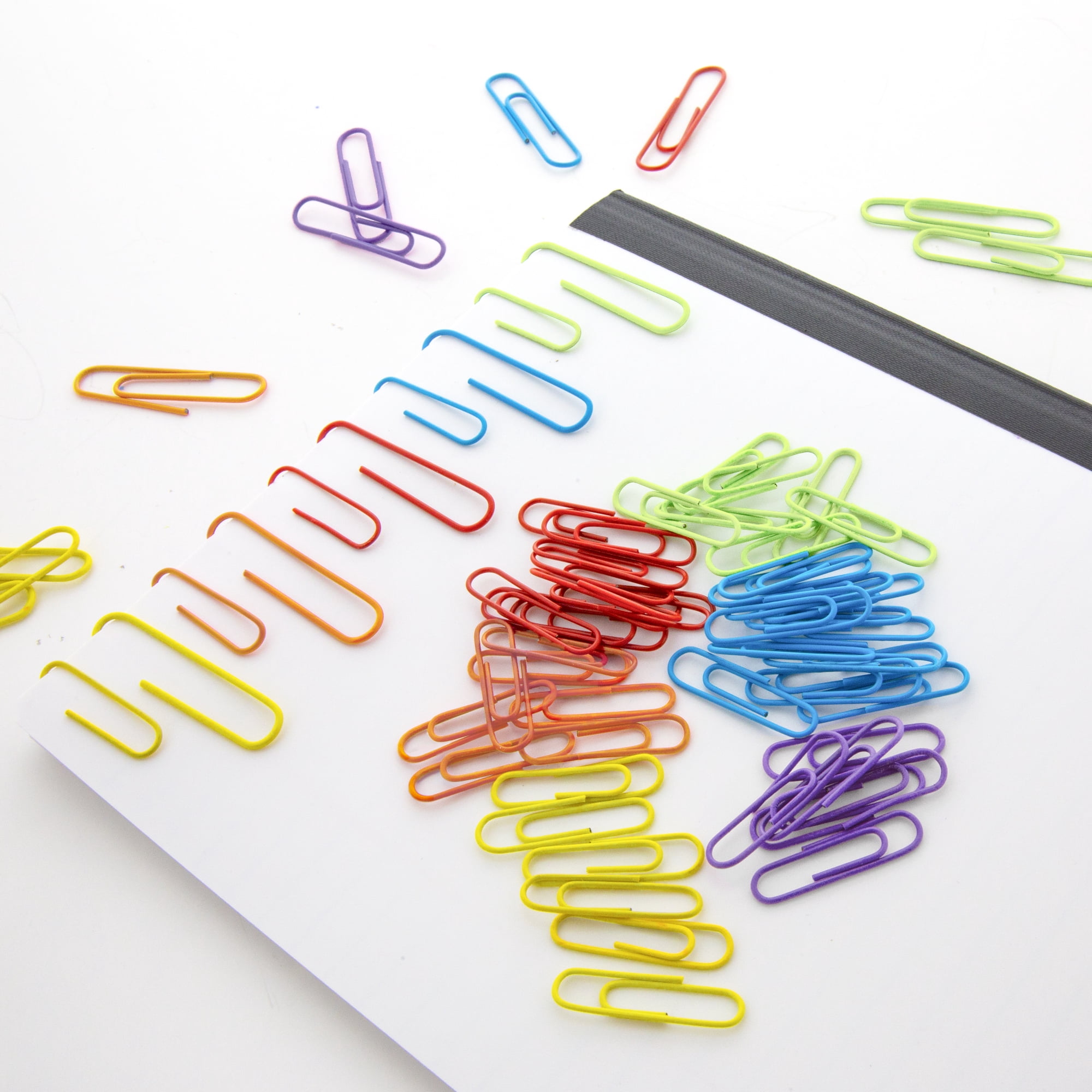 BAZIC Paper Clips Regular 33mm, Small Color Paper Clip (200/Pack), 24-Packs
