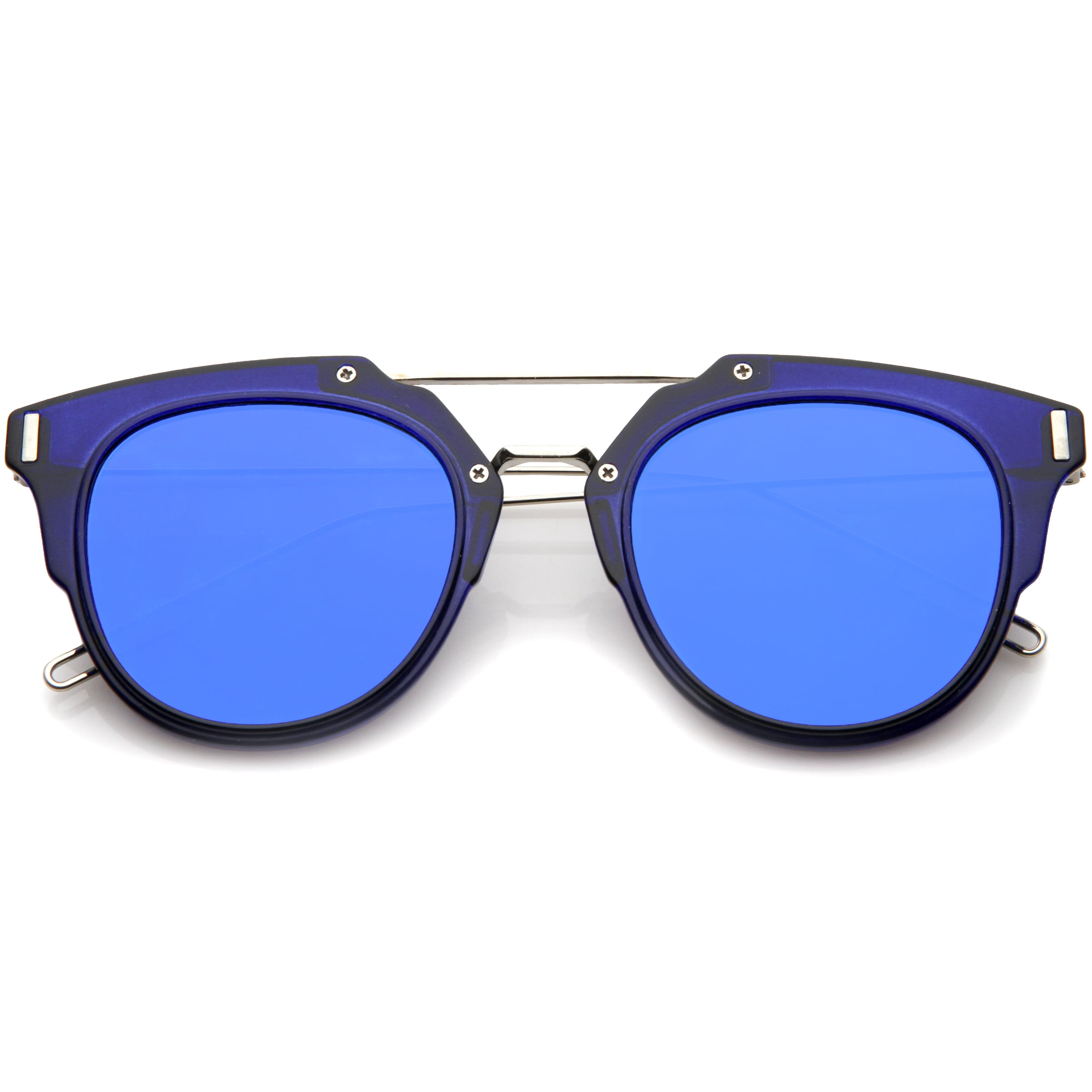 sunglassLA Colorful Fashion Translucent Color Mirrored Flat Lens