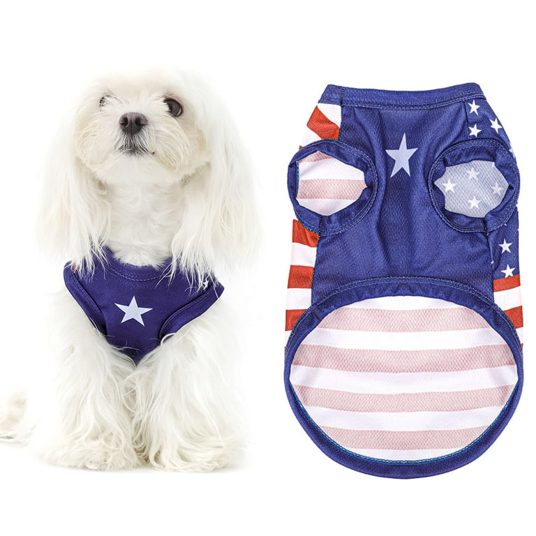 July 4th Dog Costume Set, Patriotic Dog Vest, US Flag Summer Dog