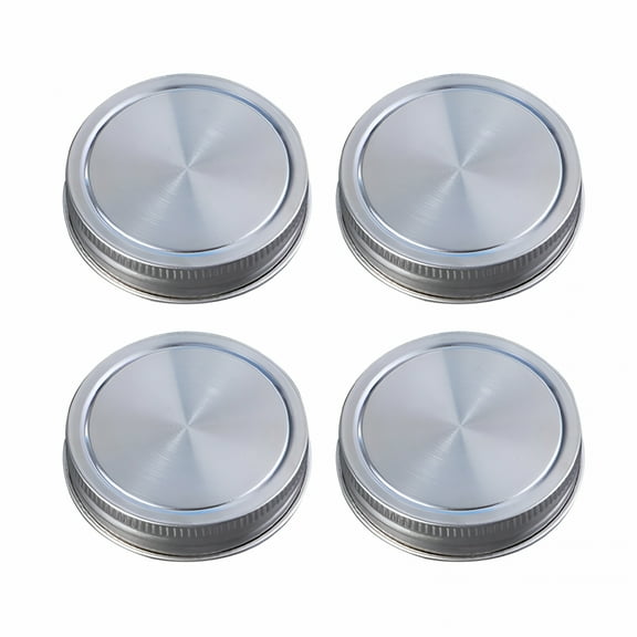 ACDANC 4 Pcs Jars Wide Mouth Lids Stainless Steel Leakproof Cover Sealing Cap Wide Mouth Mason Jar Lids Mason Jar Lids Wide Mouth